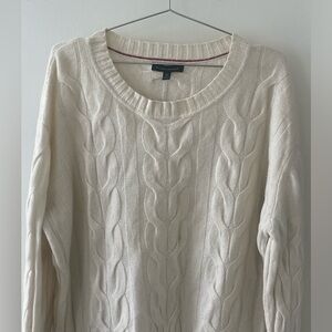 Vintage Banana Republic Ivory Cable Knit Sweater XL |NWOT